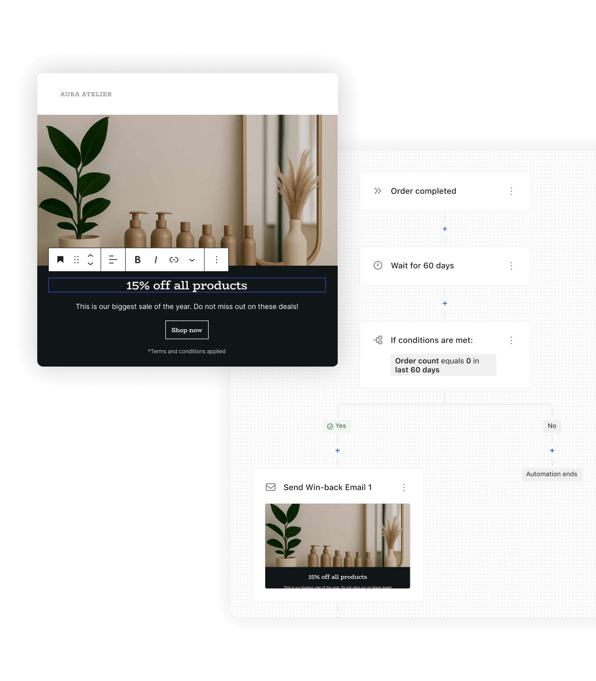 MailPoet marketing automations editor preview
