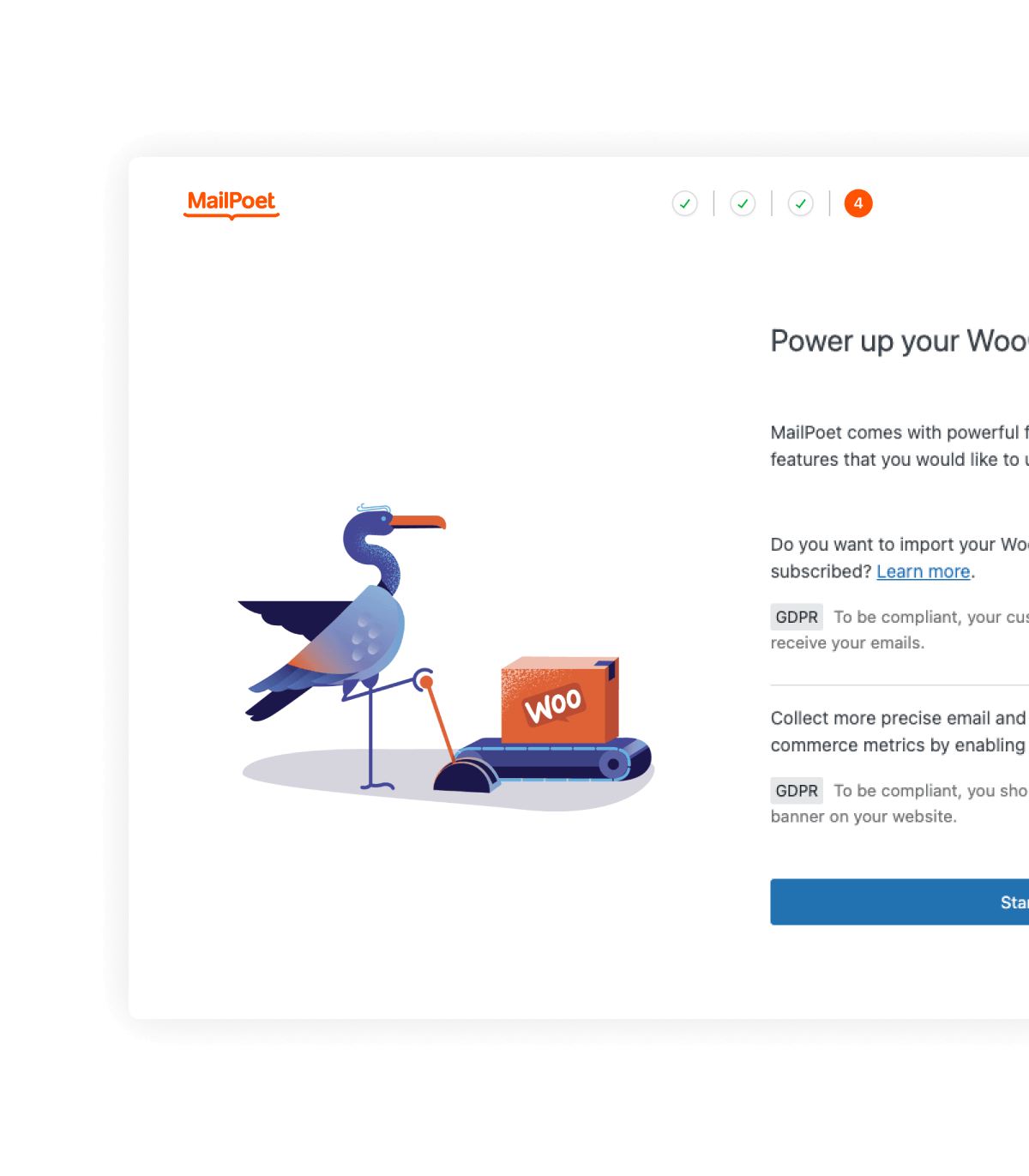MailPoet onboarding flow preview