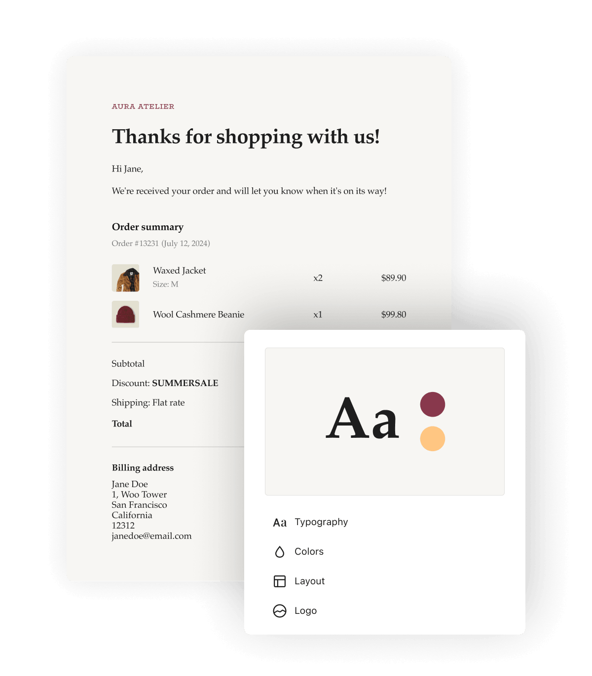 WooCommerce transactional emails preview